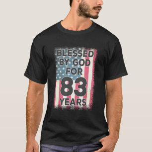 Gesegnet von Gott für 83 Jahre Amerikanische Flagg T-Shirt
