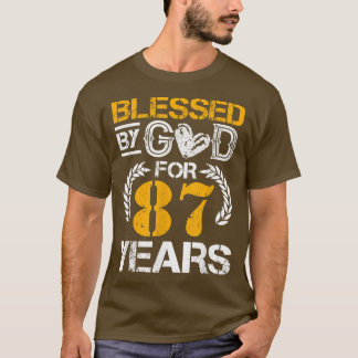 Gesegnet von Gott für 87 Jahre Happy 87. Geburtsta T-Shirt