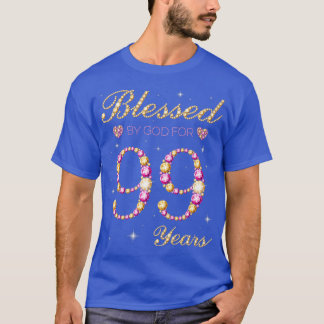 Gesegnet von Gott für 99 Jahre alt 99. Geburtstag  T-Shirt