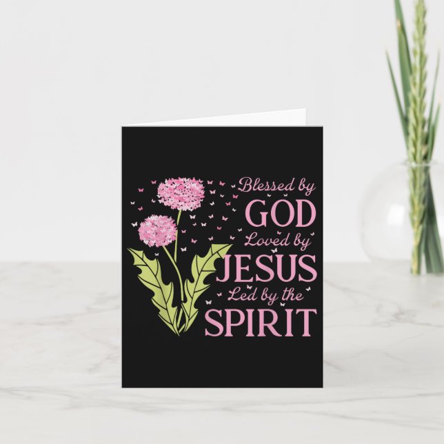 Gesegnet von Gott geliebt durch Jesus geführt durc Karte (Vorderseite)