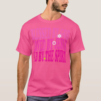 Gesegnet von Gott geliebt von Jesus rosa Blume Chr T-Shirt