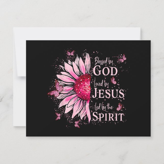 Gesegnet von Gott - geliebt von Jesus rosa Sonnenb (Vorderseite)