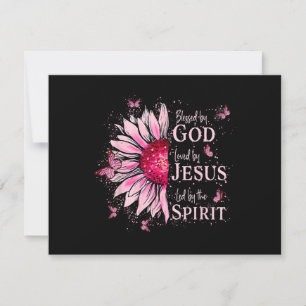 Gesegnet von Gott - geliebt von Jesus rosa Sonnenb Karte