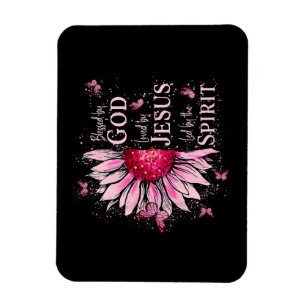 Gesegnet von Gott - geliebt von Jesus rosa Sonnenb Magnet