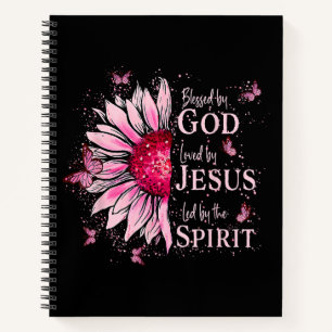 Gesegnet von Gott - geliebt von Jesus rosa Sonnenb Notizbuch