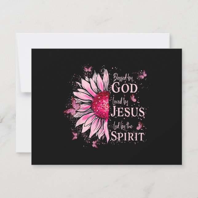 Gesegnet von Gott - geliebt von Jesus rosa Sonnenb RSVP Karte (Vorderseite)