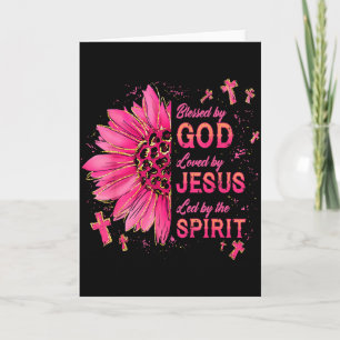 Gesegnet von Gott geliebt von Jesus Sonnenblume Ch Karte