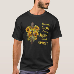 Gesegnet von Gott geliebt von Jesus Sonnenblume Kr T-Shirt