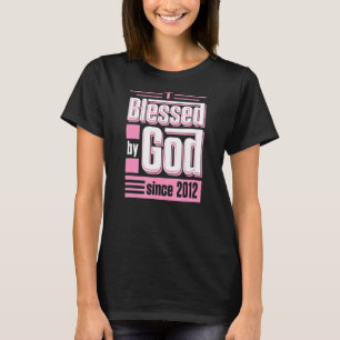 Gesegnet von Gott seit 2012 Christlich Themed Birt T-Shirt