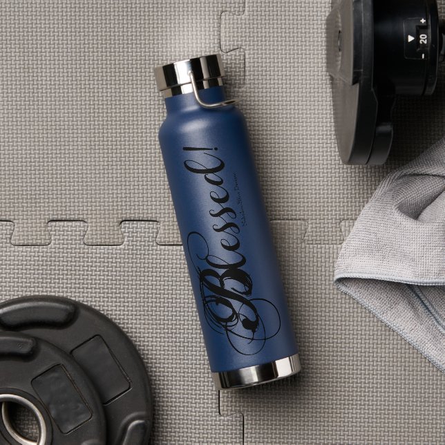 Gesegnet! Wasserflasche (Marine) Trinkflasche (Fitnessstudio)