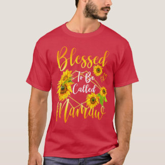 Gesegnet wird Mamaw Sonnenblumen-Frauen-Jungen-Ges T-Shirt