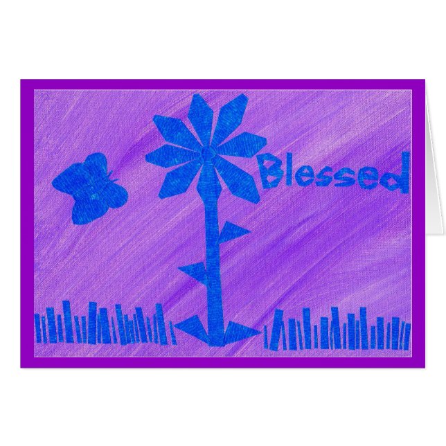 Gesegnete abstrakte Schmetterlingskarten und Blume (Vorderseite (Horizontal))