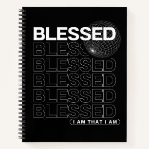 Gesegnete Affirmation Typografie Notizbuch
