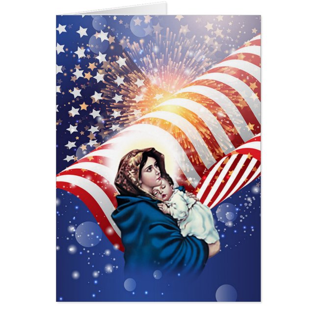 Gesegnete amerikanische Flagge Jungfrau-Marys (Vorne)