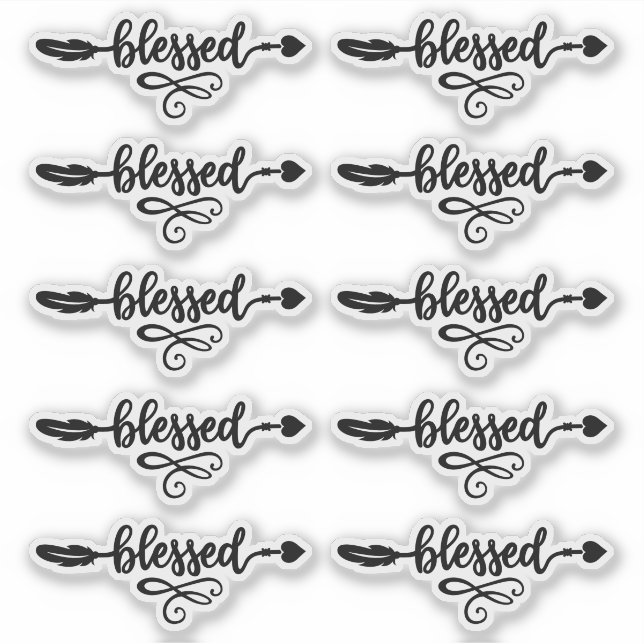 Gesegnete Boho Hearts Arrow Stickers Aufkleber (Vorderseite)