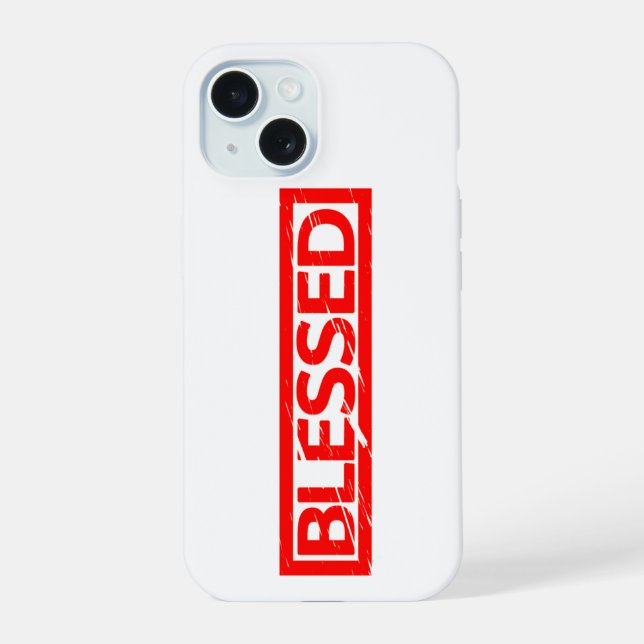 Gesegnete Briefmarke iPhone 15 Hülle (Rückseite)