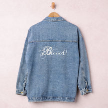 Gesegnete Denim-Jacke (Weiß)