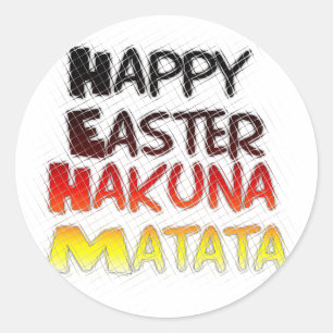 Gesegnete Frohe Ostern Hakuna Matata Ferienzeit Runder Aufkleber