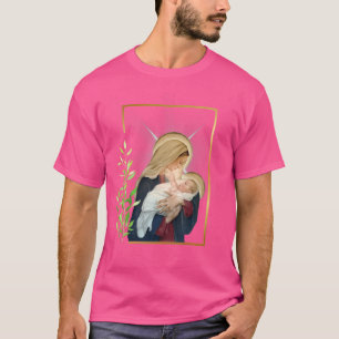 Gesegnete heilige Jungfrau Mary mit Kind Jesus Ros T-Shirt