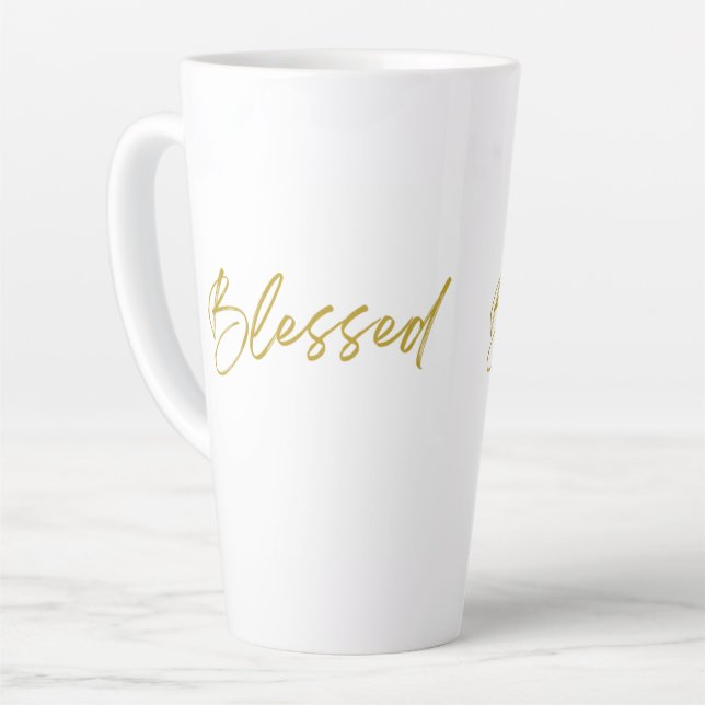 Gesegnete hohe Latte-Tasse Milchtasse (Linke Ecke)