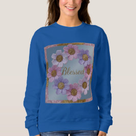 Gesegnete Imitate Glitzer Blume Sweatshirt