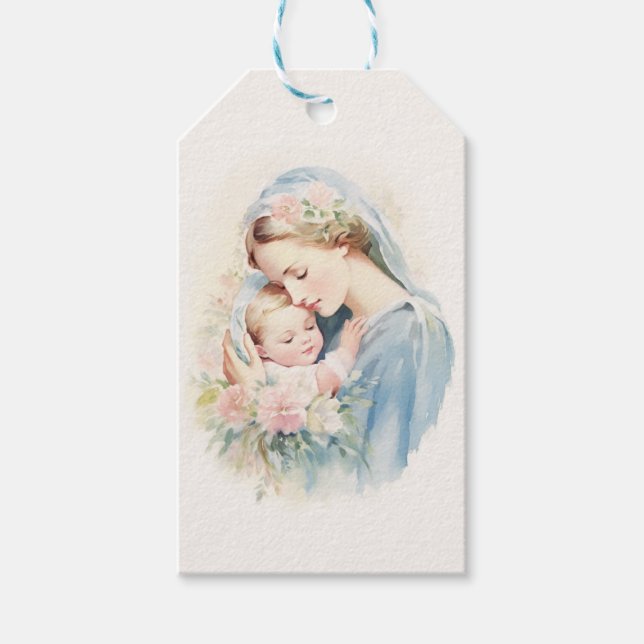 Gesegnete Jungfrau Maria Jesus Bloral Religious Geschenkanhänger (Vorderseite)