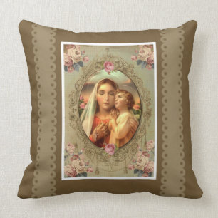 Gesegnete Jungfrau-Mary-Dame des Rosenbeetes Jesus Kissen