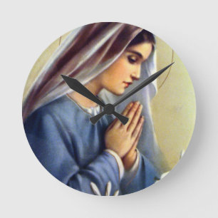 Gesegnete Jungfrau Mary Die Mutter Gottes Runde Wanduhr