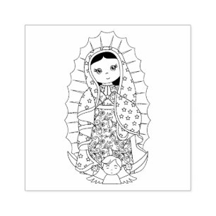 Gesegnete Jungfrau Mary Guadalupe Katholische Reli Gummistempel