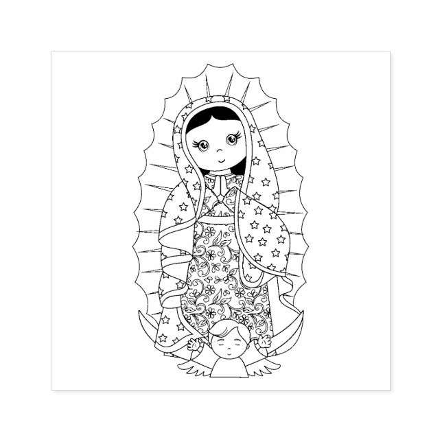 Gesegnete Jungfrau Mary Guadalupe Katholische Reli Gummistempel (Prägung)