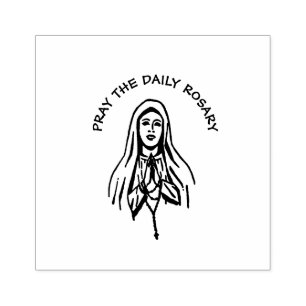 Gesegnete Jungfrau Mary Heilige Rosary Katholische Gummistempel