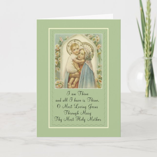 Gesegnete Jungfrau Mary Holding Baby Jesus mit Geb Karte (Vorderseite)