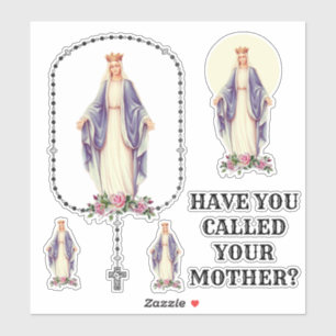 Gesegnete Jungfrau Mary Holy Rosary Aufkleber