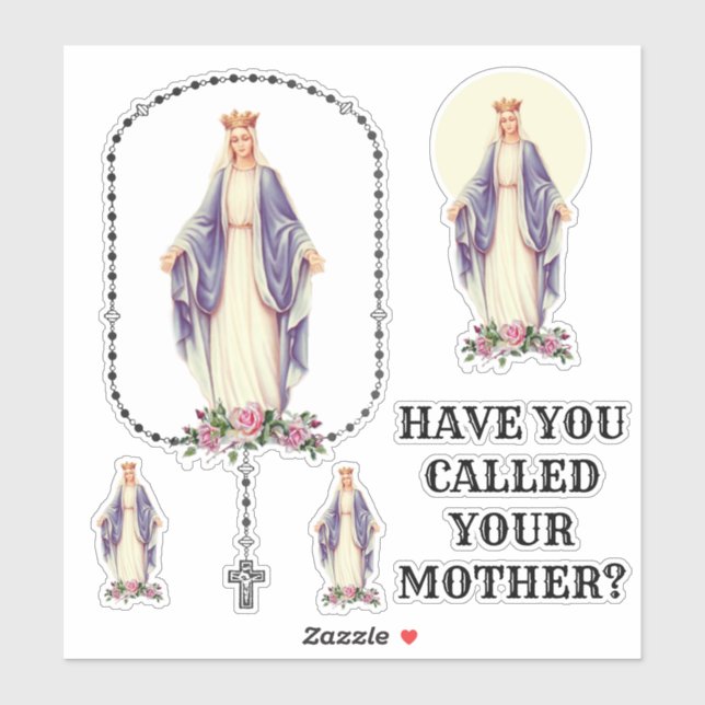 Gesegnete Jungfrau Mary Holy Rosary Aufkleber (Blatt)