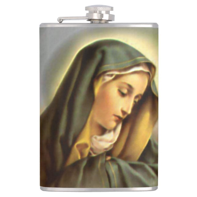 Gesegnete Jungfrau Mary im Gebet Flachmann (Vorderseite)