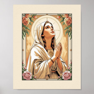 Gesegnete Jungfrau Mary im Gebet - katholisches Po Poster