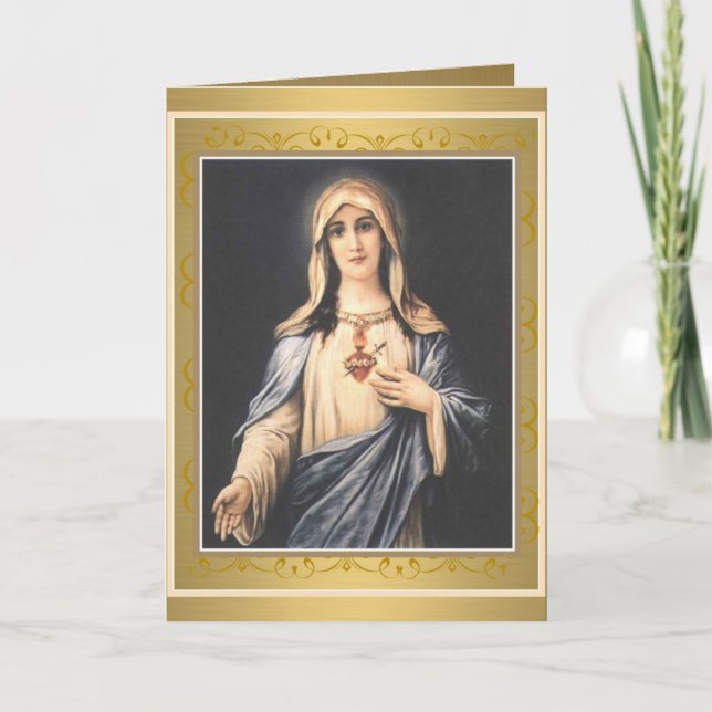 Gesegnete Jungfrau Mary Immakulieren Herz Religiös Karte (Vorderseite)