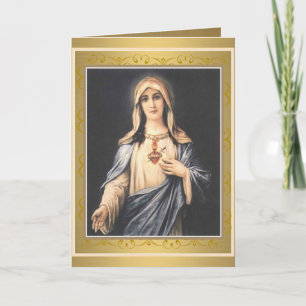 Gesegnete Jungfrau Mary Immakulieren Herz Religiös Karte