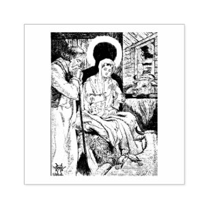 Gesegnete Jungfrau Mary Jesus Christus Weihnachten Gummistempel