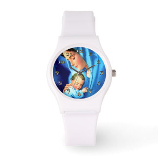 Gesegnete Jungfrau Mary mit dem Baby Jesus Armbanduhr