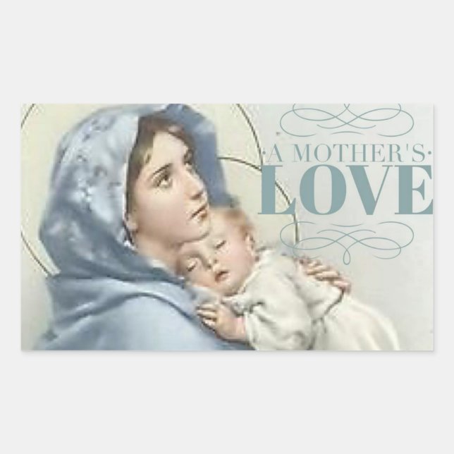 Gesegnete Jungfrau Mary mit dem Baby Jesus Rechteckiger Aufkleber (Vorderseite)