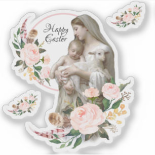 Gesegnete Jungfrau Mary mit Jesus-religiösem Aufkleber