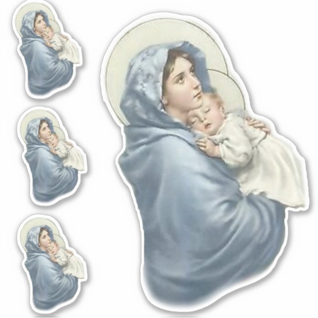 Gesegnete Jungfrau Mary mit Jesus Religious Vinyl Aufkleber (Vorderseite)