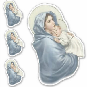 Gesegnete Jungfrau Mary mit religiösem Vinyl Aufkleber
