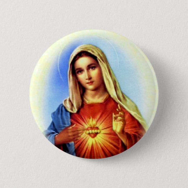 Gesegnete Jungfrau Mary - Mutter des Gottes Button (Vorderseite)