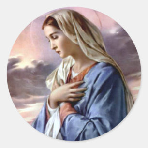 Gesegnete Jungfrau Mary - Mutter des Gottes Runder Aufkleber