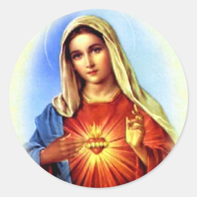 Gesegnete Jungfrau Mary - Mutter Gottes Runder Aufkleber (Vorderseite)