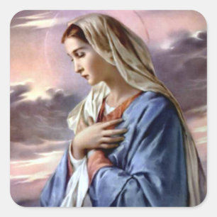 Gesegnete Jungfrau Mary - Mutter Gottes Square Sti Quadratischer Aufkleber
