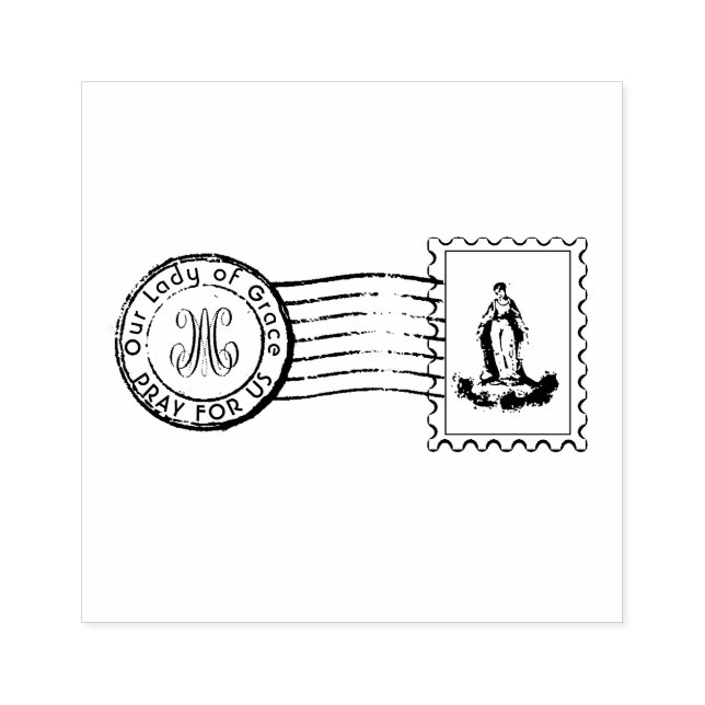 Gesegnete Jungfrau Mary Postal Katholische Religiö Gummistempel (Prägung)
