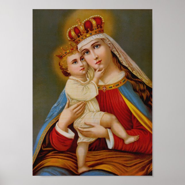 Gesegnete Jungfrau Mary Queen of Heaven Jesus Kath Poster (Vorne)